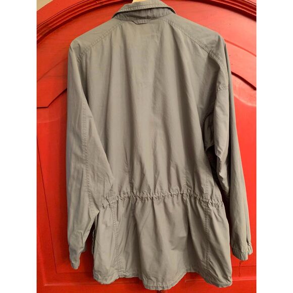 Columbia Women's L Khaki Green Light Weight Longer Jacket Drawstring Waist EUC - Picture 2 of 5